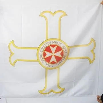DRAPEAU ORDRE DU MÍ?RITE DE MALTE 90x90cm - DRAPEAU ORDRE PRO MERITO MELITENSI 90 x 90 cm Fourreau pour hampe