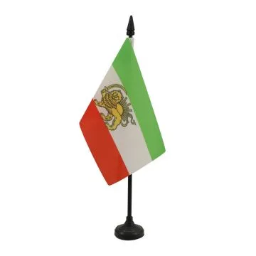 DRAPEAU DE TABLE IRAN ANCIEN 15x10cm - PETIT DRAPEAUX DE BUREAU IRANIEN 10 x 15 cm