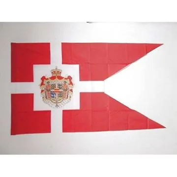 DRAPEAU ETENDARD ROYAL DU DANEMARK 90x60cm - DRAPEAU ROYAUME DANOIS 60 x 90 cm Fourreau pour hampe