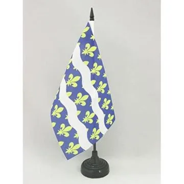 DRAPEAU DE TABLE SEINE-ET-MARNE 21x14cm - PETIT DRAPEAUX DE BUREAU DÉPARTEMENT FRANÇAIS - ÎLE-DE-FRANCE 14 x 21 cm