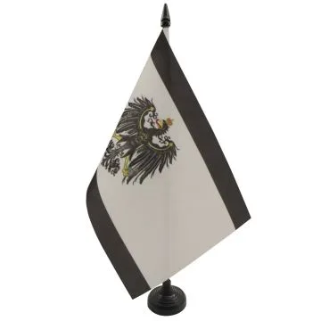 DRAPEAU DE TABLE ROYAUME DE PRUSSE 1701-1918 21x14cm - PETIT DRAPEAUX DE BUREAU PRUSSIEN 14 x 21 cm