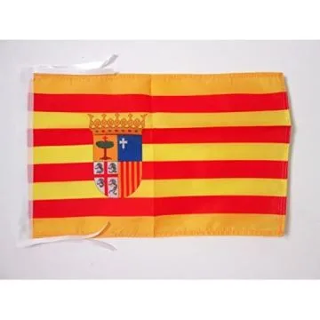 DRAPEAU ARAGON 45x30cm - PAVILLON ARAGONAIS - ARAGON - ESPAGNE 30 x 45 cm haute qualité