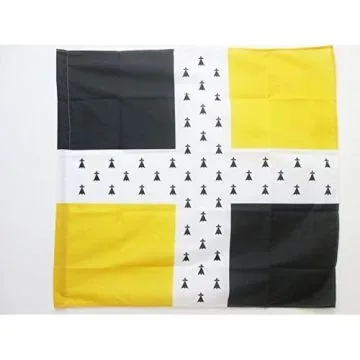 DRAPEAU ORDONNANCE DU RÍ?GIMENT DE BRETAGNE 1651-1740 90x90cm - DRAPEAU INFANTERIE DU ROYAUME DE FRANCE 90 x 90 cm Fourreau pour hampe