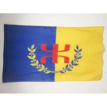DRAPEAU KABYLIE AUTO-PROCLAMÍ? GPK 90x60cm - DRAPEAU KABYLE - BERBÍ?RE AMAZIGH 60 x 90 cm Fourreau pour hampe