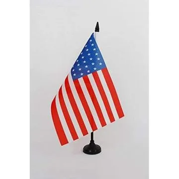 Drapeau de table Etats-Unis 1877-1890 38 étoiles 21x14cm - PETIT Drapeaux DE BUREAU américain ancien 14 x 21 cm