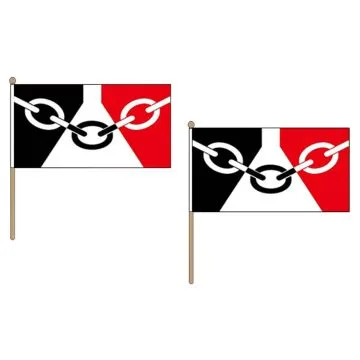 DRAPEAU PAYS NOIR 45x30cm HAMPE en bois - LOT DE 10 DRAPEAUX BLACK COUNTRY - ANGLETERRE 30 x 45 cm