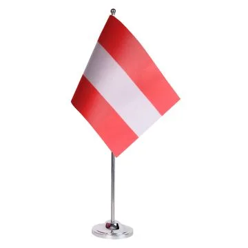 DRAPEAU DE TABLE prestige AUTRICHE 22x15cm en SATIN - GRAND DRAPEAUX DE BUREAU AUTRICHIEN 15 x 22 cm