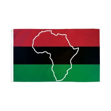 African-American Map Flag 2' x 3' 100D polyester grommets
