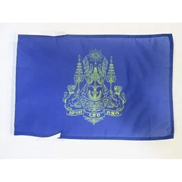 DRAPEAU ETENDARD ROYAL DU CAMBODGE 45x30cm - PAVILLON ROYAUME CAMBODGIEN 30 x 45 cm haute qualité