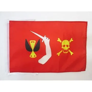 DRAPEAU PIRATE CHRISTOPHER MOODY 45x30cm - PAVILLON CORSAIRE TÍ?TE DE MORT 30 x 45 cm haute qualité