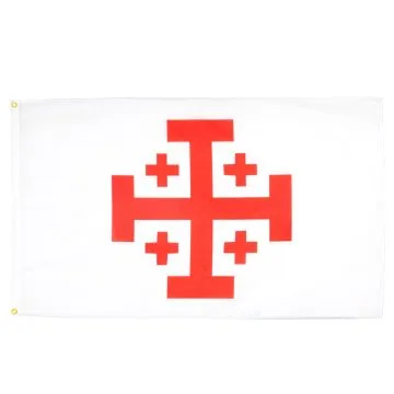 DRAPEAU ORDRE DU SAINT-SÉPULCRE DE JÉRUSALEM 150x90cm - DRAPEAU CHRÉTIEN 90 x 150 cm - DRAPEAUX