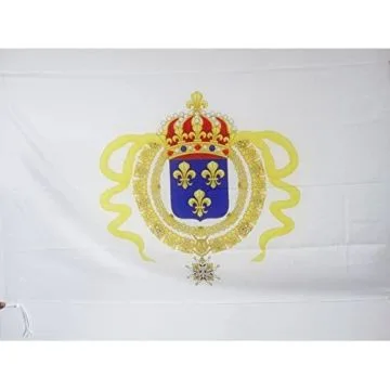 DRAPEAU NOUVELLE-FRANCE 90x60cm - DRAPEAU ROYALISTE - ÉTANDARD LOUIS XIV 60 x 90 cm Fourreau pour hampe