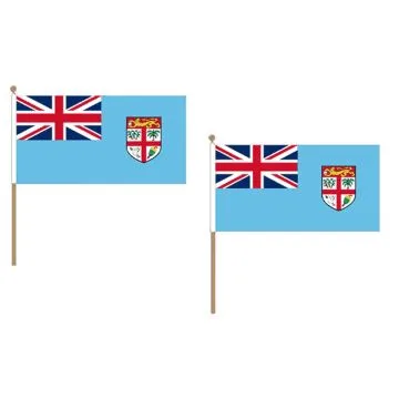 DRAPEAU FIDJI 45x30cm HAMPE en bois - LOT DE 10 DRAPEAUX FIDJIEN 30 x 45 cm