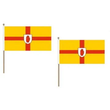 DRAPEAU ULSTER 45x30cm HAMPE en bois - LOT DE 10 DRAPEAUX IRLANDAIS - IRLANDE 30 x 45 cm