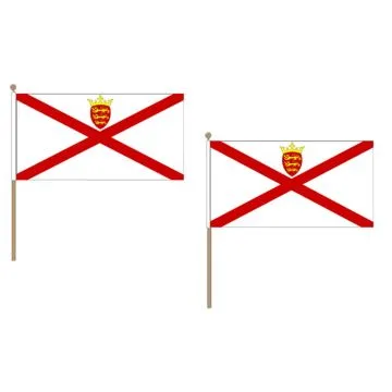 DRAPEAU JERSEY 45x30cm HAMPE en bois - LOT DE 10 DRAPEAUX ANGLAIS - ROYAUME-UNI 30 x 45 cm