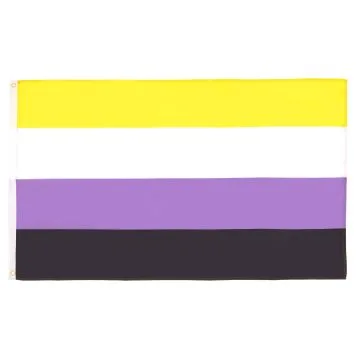 Drapeau Fierté non-binaire 150x90cm - Drapeau genderqueer 90 x 150 cm Polyester léger