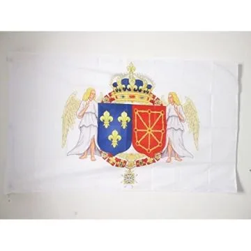 DRAPEAU ARMOIRIES ROYALES HENRI IV 90x60cm - DRAPEAU ARMES DU BON ROI 60 x 90 cm Fourreau pour hampe