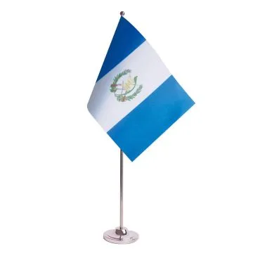 DRAPEAU DE TABLE prestige GUATEMALA 22x15cm en SATIN - GRAND DRAPEAUX DE BUREAU GUATÉMALTÈQUE 15 x 22 cm