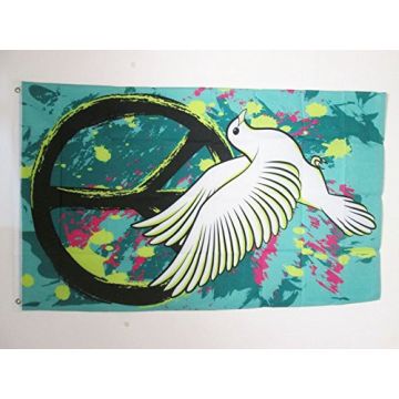 Peace and Love Graffiti Flag 2' x 3' 100D polyester grommets