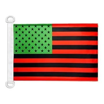 Pavillon nautique Afro-américain des Etats-Unis 45x30 cm Anneaux Plastiques