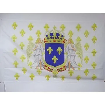 DRAPEAU ROYAUME DE FRANCE ANGES 150x90cm - DRAPEAU ROYALISTE FRANÍ?AIS FLEUR DE LYS 90 x 150 cm Fourreau pour hampe
