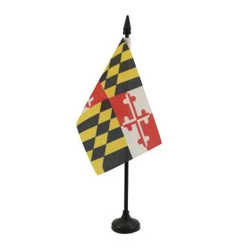 DRAPEAU DE TABLE MARYLAND 15x10cm - PETIT DRAPEAUX DE BUREAU ETAT AMÉRICAIN - USA - ETATS-UNIS 10 x 15 cm
