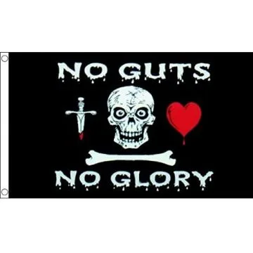 DRAPEAU PIRATE NO GUTS NO GLORY 150x90cm - DRAPEAU CORSAIRE 90 x 150 cm - DRAPEAUX