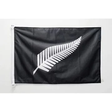 Pavillon nautique Nouvelle-Zélande All Black 45x30cm - Drapeau de bateau Néo-zélandais - Rugby 30 x 45 cm