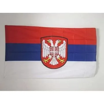 DRAPEAU GOUVERNEMENT DE SALUT NATIONAL DE SERBIE 90x60cm - DRAPEAU SERBE 60 x 90 cm Fourreau pour hampe