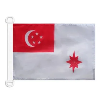 Pavillon nautique Pavillon de guerre Singapour 45x30 cm Anneaux Plastiques