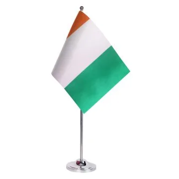 DRAPEAU DE TABLE prestige CÔTE D\'IVOIRE 22x15cm en SATIN - GRAND DRAPEAUX DE BUREAU IVOIRIEN 15 x 22 cm