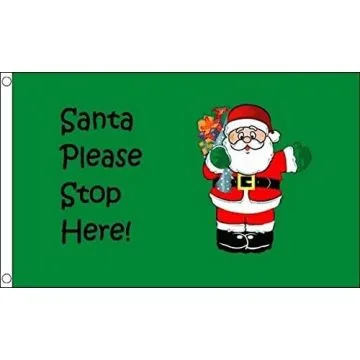 DRAPEAU PÈRE NOËL ARRÊTE TOI ICI 90x60cm - DRAPEAU SANTA STOP HERE 60 x 90 cm - DRAPEAUX