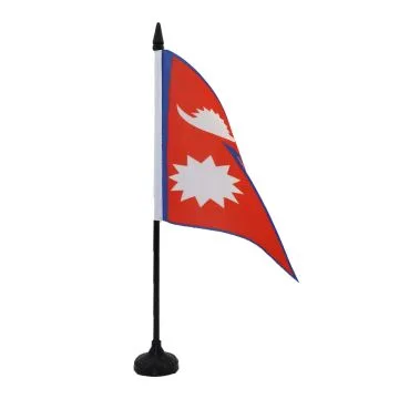 DRAPEAU DE TABLE NÉPAL 21x14cm - PETIT DRAPEAUX DE BUREAU NÉPALAIS 14 x 21 cm
