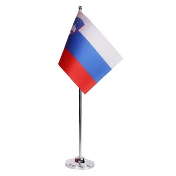 DRAPEAU DE TABLE prestige SLOVÉNIE 22x15cm en SATIN - GRAND DRAPEAUX DE BUREAU SLOVÈNE 15 x 22 cm