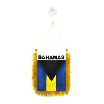 FANION BAHAMAS 15x10cm - Mini drapeau BAHAMÉEN 10 x 15 cm spécial voiture - Bannière