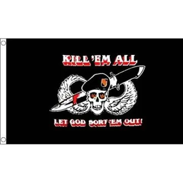 DRAPEAU PIRATE KILL EM ALL 150x90cm - DRAPEAU CORSAIRE 90 x 150 cm - DRAPEAUX