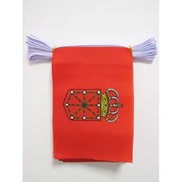 GUIRLANDE 6 mètres 20 DRAPEAUX NAVARRE 21x15 cm - DRAPEAU DE NAVARRA 15 x 21 cm