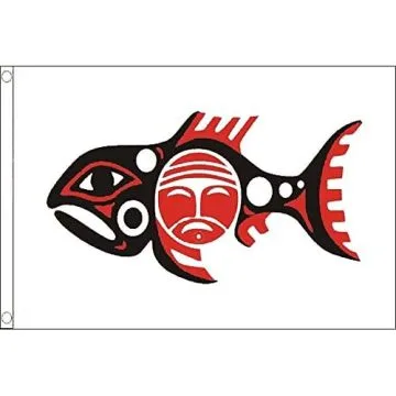 DRAPEAU TRIBU CHINOOK 150x90cm - DRAPEAU AMÍ?RINDIENS CHINOOKAN 90 x 150 cm - DRAPEAUX