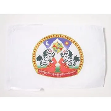 DRAPEAU EMBLÈME DU TIBET 45x30cm - PAVILLON TIBÉTAIN - LION DES NEIGES 30 x 45 cm haute qualité
