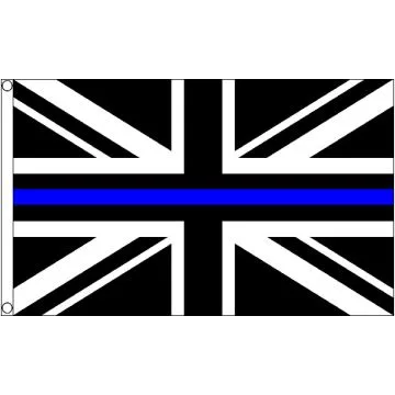 United Kingdom Thin Blue Line Flag 2' x 3' 100D polyester grommets