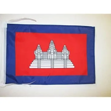 DRAPEAU PROTECTORAT FRANÇAIS DU CAMBODGE 45x30cm - PAVILLON CAMBODGIEN FRANÇAIS 30 x 45 cm haute qualité