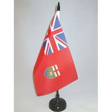 DRAPEAU DE TABLE MANITOBA 21x14cm - PETIT DRAPEAUX DE BUREAU CANADIEN - CANADA 14 x 21 cm