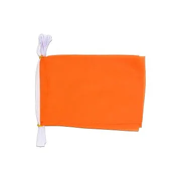 Guirlande 12 mètres 20 Drapeaux Unicolore Orange 45x30 cm - Drapeau de couleur orangée 30 x 45 cm