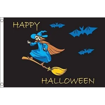 DRAPEAU HALLOWEEN PARTY SORCIÍ?RE 150x90cm - DRAPEAU FÍ?TE D\'HALLOWEEN 90 x 150 cm - DRAPEAUX