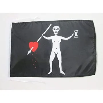 DRAPEAU PIRATE JOHN QUELCH 45x30cm - PAVILLON CORSAIRE TÍ?TE DE MORT 30 x 45 cm haute qualité