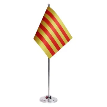 DRAPEAU DE TABLE prestige CATALOGNE 22x15cm en SATIN - GRAND DRAPEAUX DE BUREAU CATALAN 15 x 22 cm