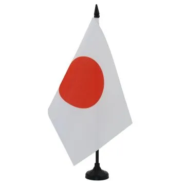 DRAPEAU DE TABLE JAPON 21x14cm - PETIT DRAPEAUX DE BUREAU JAPONAIS 14 x 21 cm