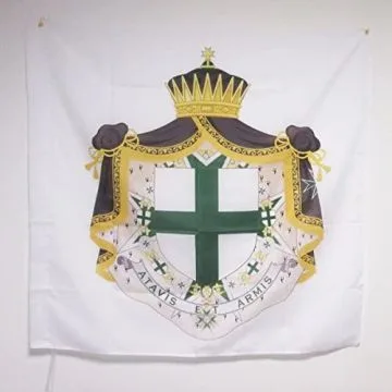 DRAPEAU ORDRE DE SAINT-LAZARE DE JÍ?RUSALEM 90x90cm - DRAPEAU DES LAZARITES 90 x 90 cm Fourreau pour hampe