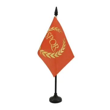 DRAPEAU DE TABLE EMPIRE ROMAIN 15x10cm - PETIT DRAPEAUX DE BUREAU DES ROMAINS - JULES CÉSAR 10 x 15 cm