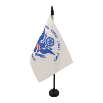 DRAPEAU DE TABLE GARDE CÍ?TIÍ?RE DES Í?TATS-UNIS 21x14cm - PETIT DRAPEAUX DE BUREAU UNITED STATES COAST GUARD - USA 14 x 21 cm